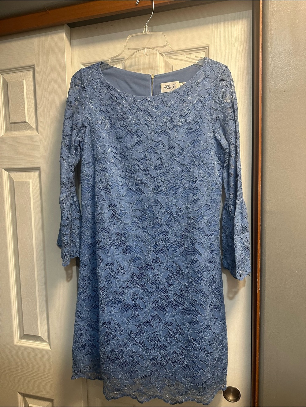 Eliza J Powder Blue Lace Midi Dress